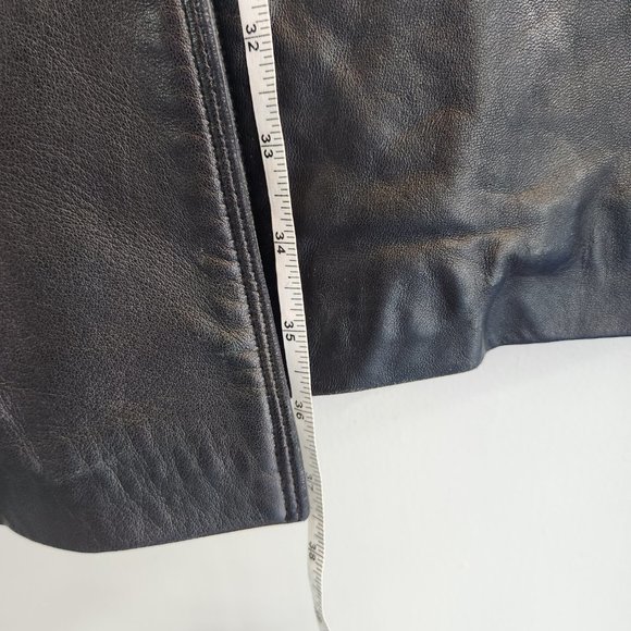 Vintage Abaci Leather Men's Trench Coat Black - Size Medium - Picture 5 of 6